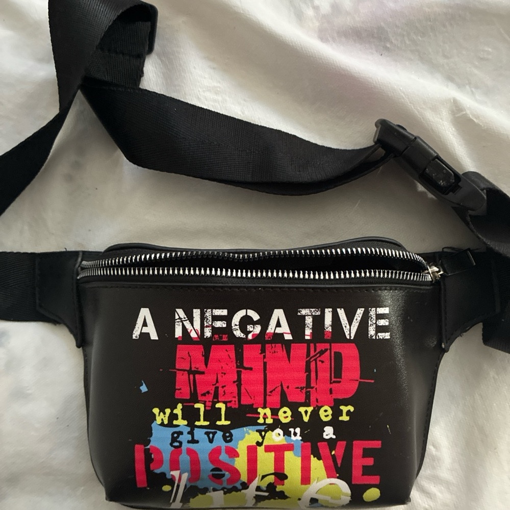Black Graphic Men's Waist Bag